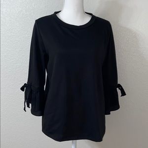 PLEIONE Womens Black Loose Fit Blouse